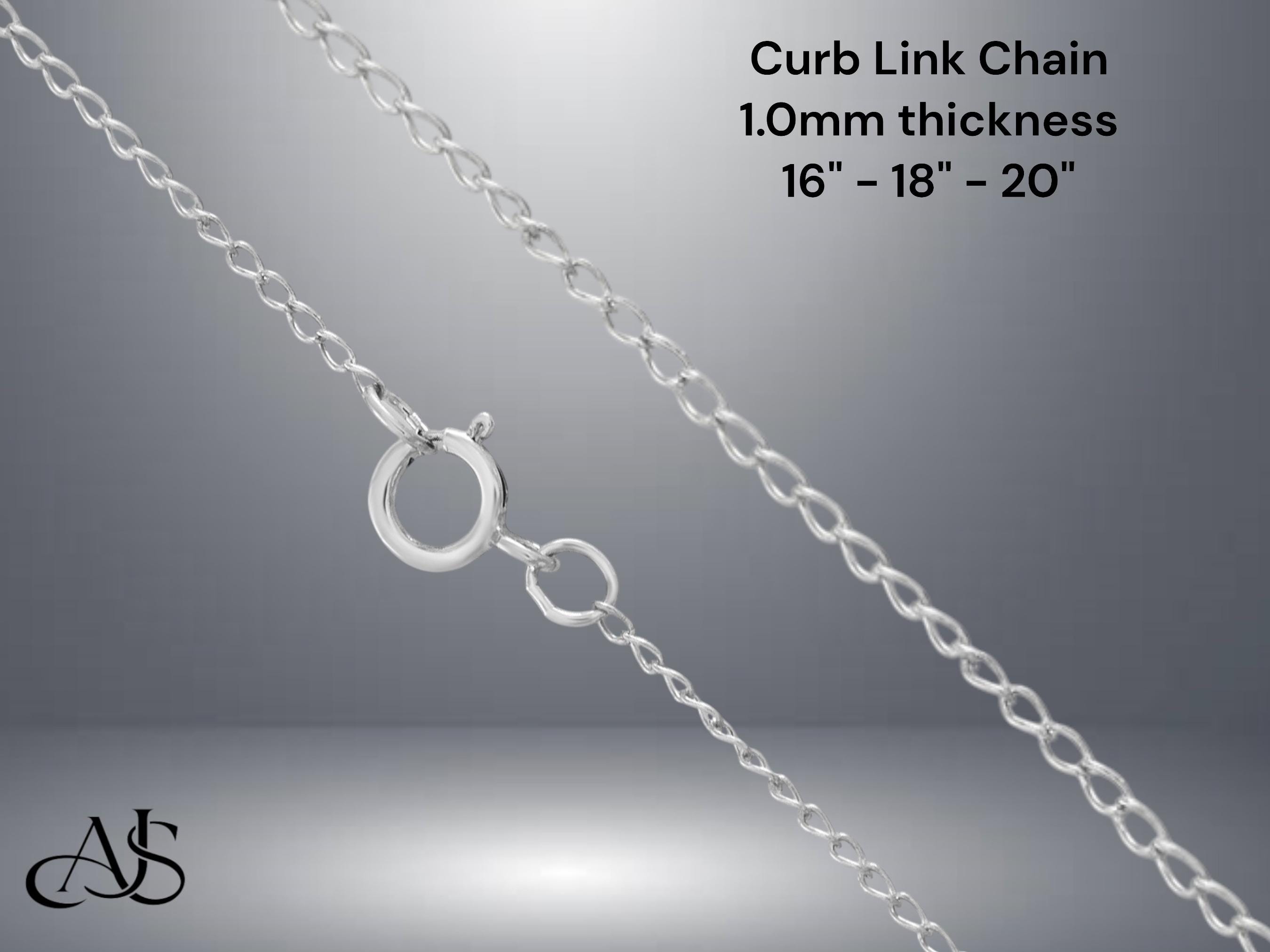 Sterling Silver Pendant Chain: Box, Cable, Spiga, Ball, Curb