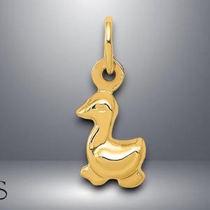 14K Yellow Gold Duck Charm with Necklace Chain Options