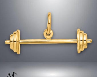14K geelgouden 3D-halterhangerhanger met ketting, opties