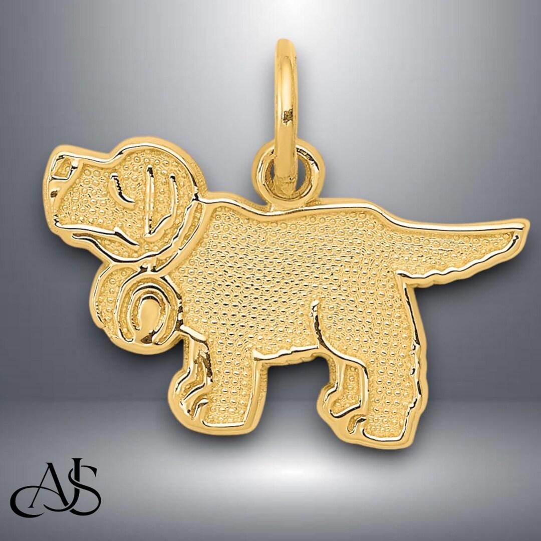 14K Yellow Gold Saint Bernard Pendant Charm With Necklace Chain Options ...