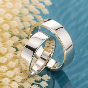 Solid Sterling Silver Flat Wedding Band: 2mm-12mm Widths