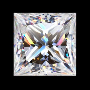 Certified Princess Cut Moissanite Loose Single Stones for Pendants, Rings, Earrings 0.15 to 6 Carat Sizes