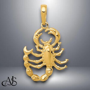 14K Yellow Gold Scorpion Pendant with Necklace Chain Options