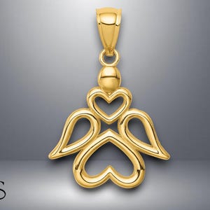 14K Yellow Gold Angel Pendant with Necklace Chain Options