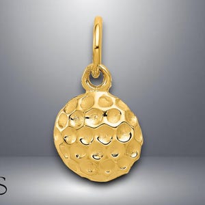 14K Yellow Gold Golf Ball Charm with Necklace Chain Options