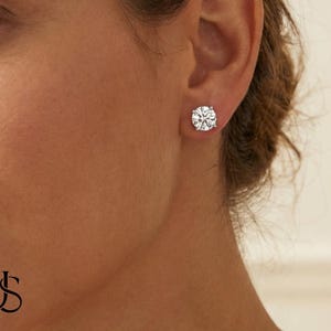 2 Carat Stud Earrings set in Sterling, 14K or 18K Gold, or Platinum choice of IGI Certified Lab Grown Diamonds or Star Fire Moissanite
