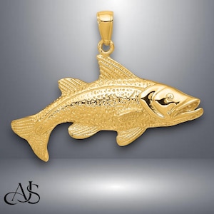 14K Yellow Gold Redfish Pendant with Necklace Chain Options