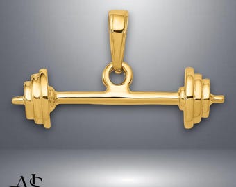 14K geelgouden 3D-halterhanger met ketting, kettingopties
