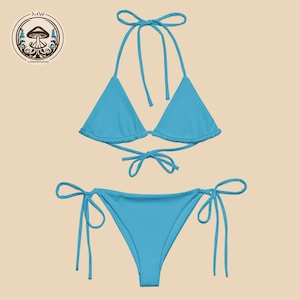 Summer Sky Blue Triangle Bikini | Recycled Aqua Swimwear | Boho Festival Set | Fresh Ocean Confidence