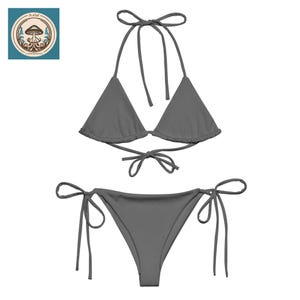 Storm Grey Triangle Bikini Recycled Two-Piece Swimwear Set UPF 50+ Urban Festival Summer Essential