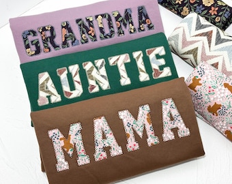 Mama Embroidered Sweatshirt, Personalized Grandma/Auntie Sweatshirt, Simple Mama Comfort Colors Memory Gift, Mothers Day Gift for Mom