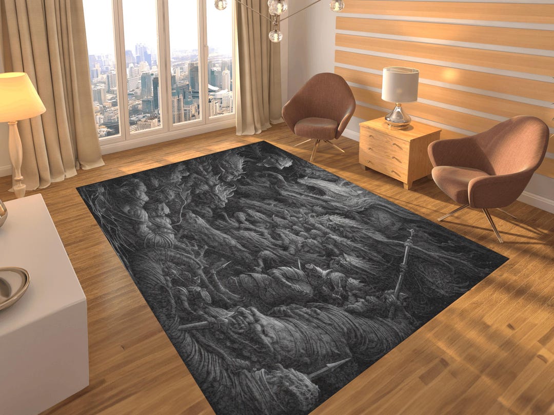 Epic Rug Ancient Greek Gods Area Rug: Legendary Warrior Rug,norse Mythology Rug ...