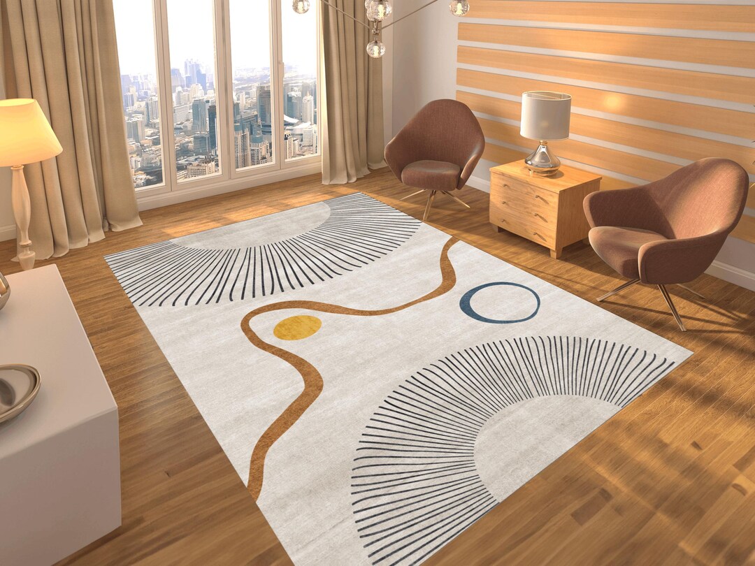 Neutral Deco Rug Neutral Beige Gray Gold Minimalist Floor Decor Rug: Art Deco Style ...