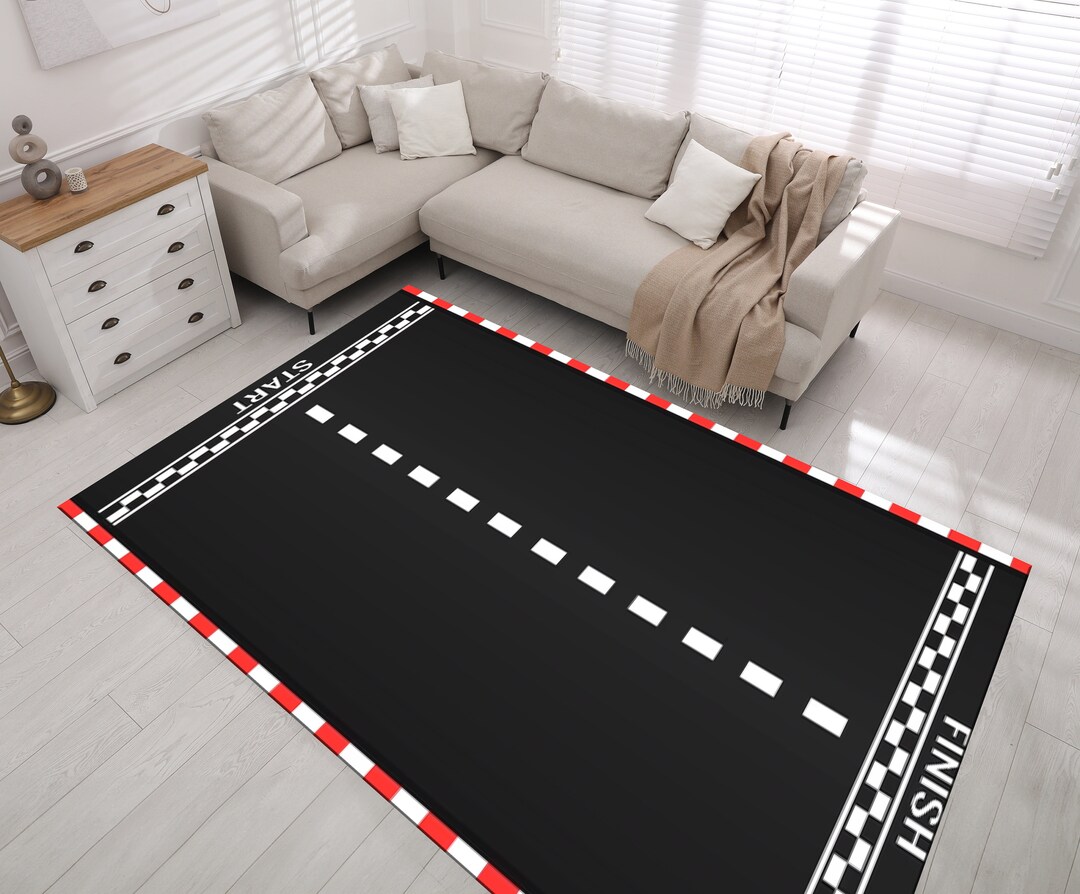 Seamless Racetrack Rug Race Track, Race Track Rug,start Line, Finish Line, Kids Room Rug ...