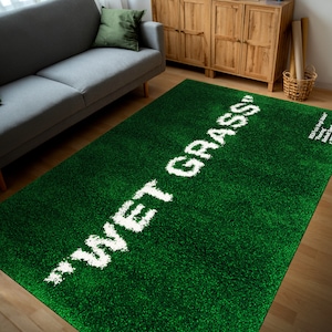 Wet Grass Rug, Modern Green Area Rug, Custom Size