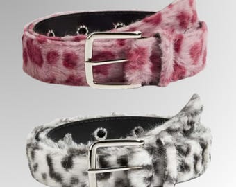 Women's Leopard Print Belt, Adjustable Animal Print Waist Accessory, Silver Buckle