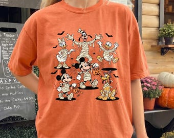 Mickey and Friends Halloween Shirt, Disney Mummy Graphic Tee, Spooky Season Unisex Shirt, Cute Matching Family Theme Park Vacation Gift