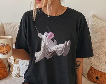 Mickey Mouse Ghost Halloween Shirt, Bubblegum Swing Graphic Tee, Cute Disney Spooky Season Character Shirt, Retro Haunted Park Fall Apparel