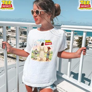 Jesus You've Got A Friend In Me T-shirt, Jesus och Disney Toy Story vänner-tröja, kristen Toy Story-tröja, Jesus tro vänskap-t-shirt bild 5