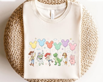 Toy Story Characters T-Shirt, Disney Vacation Matching Tee, Mickey Balloon Toy Story Tee, Best Friends Gift For Disney Fans, Kids Party Tee