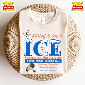 Disney Frozen Kristoff & Sven&#39;s Ice Harvesting And Delivery Shirt, Arendelle Kingdom Tee, WDW Magic Kingdom Disneyland Family Vacation Gift
