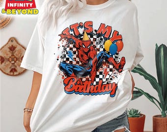 Spider Man It's My Birthday Shirt, Spider Birthday Boy Sweater, Spider Hero Sweatshirt, Birthday Boy T-Shirt, Birthday Party Sweatshirt