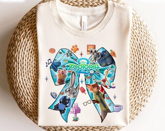 Trendy Zootopia 2 Coquette Bow T-Shirt, Zootopia 2 Disney Trip T-Shirt For Girls, Coquette Disney Zootopia T-Shirt, Zootopia 2 Gift For Fans