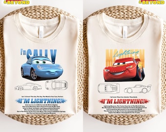 Vintage Cars Matching Shirt, Lightning Mcqueen and Sally Couple T-shirt, Limited McQueen T-Shirt, Disney Couple Shirt, Disney Shirt Gifts