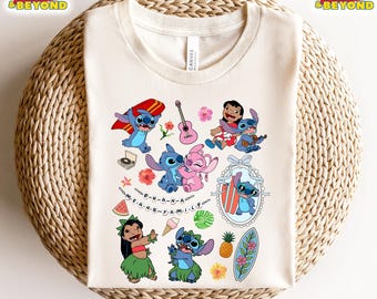 Coquette Bows Lilo & Stitch Shirt, Disney Ohana Family Means Shirt, Magic Kingdom Shirt, Disneyland Tee, Girly Women Disney Trip