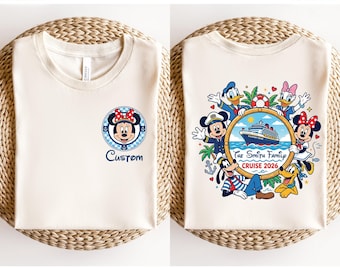 Custom Name Disney Cruise Family T-Shirt, Disney Mickey And Friends Cruise T-Shirt, Disney Family Matching Cruise 2026 Vacation Trip Outfit