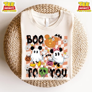 Disney Micky und Minnie Boo Geist-Halloween-Kostüm Boo To You Shirt, Mickey ist nicht so beängstigend Halloween-Party-T-Shirt, Disney-Halloween-Shirt