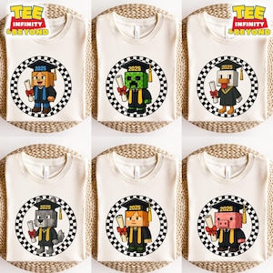 Graduation MineC Character Shirt, Senior Graduation Shirt, Cartoon Movie Shirt, Graduation 2025 Shirt, Gamer Graduation Shirt