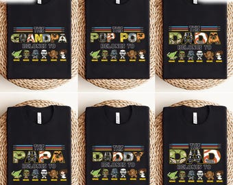 Custom Name Star Wars Father’s Day Shirt, Custom Star Wars Dad With Kids Name Shirt, This Belongs To Family Shirt, Father's Day Gift For Dad