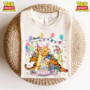 Custom Name Disney Winnie The Pooh Birthday Shirt, Disney Pooh Bear Birthday Family Tee, Winnie The Pooh Birthday Outfit, Pooh Birthday Tee