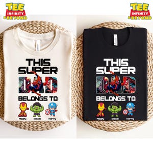This Super Dad Belongs To T-Shirt, Dad and Kids Shirt, Dad Birthday Shirt, Super Hero Family Shirt, Dad Life Shirt, Father&#39;s Day Gift
