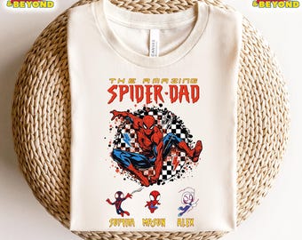 Custom The Amazing Spider - Dad Shirt, Disney Fathers Day Shirt, Spiderman Family Shirts, Personalized Spiderman Kid Name