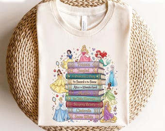 Disney Princess Characters Book Club Shirt, Disney Librarian Gifts, Princess Book Reading Tee, Book Lover Gifts, Disney Princess Bookish Tee