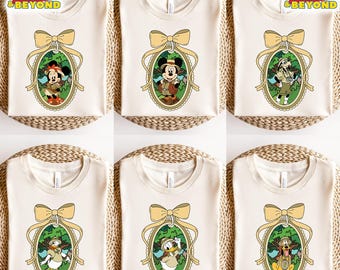Mickey And Friends Leopard Coquette Bows Animal Kingdom Shirt, Disney Safari Mode Let's Get Wild Tee, Magic Kingdom Family Vacation Trip