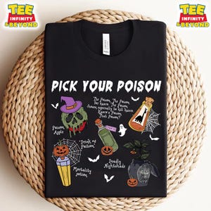 Pick Your Poison Halloween Disney T-Shirt, Spooky Potion Tee, Kuzco Poison Quote, Witchy Gothic Fall Shirt, Disney Villain Inspired Tee