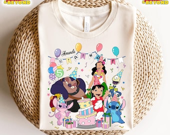 Custom Name Lilo And Stitch Birthday Party, Lilo and Stitch Family Shirt, Birthday Party With Friend, Birthday Party So Funny