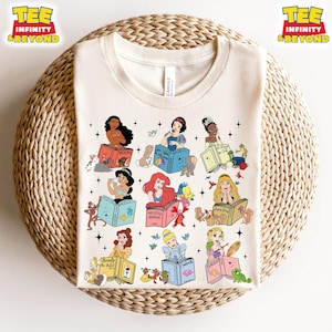 Disney Princess Characters Book Club shirt, Disney Bookish tee, Disney Librarian Gifts, Book lover gifts for her, Team Teacher, Reading Tee