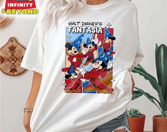Cartoon tovenaar shirts, heks muis magie shirt, retro fantastisch shirt, Walt Disney's Fantasia shirt, WDW Magic Kingdom, Disney kindershirt