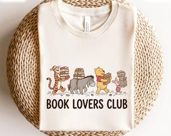 Disney Winnie The Pooh Book Lovers Club T-Shirt, Disney Pooh And Friends Reading Shirt, Book Lovers Disney Shirt, Disney Reading Tour Shirt