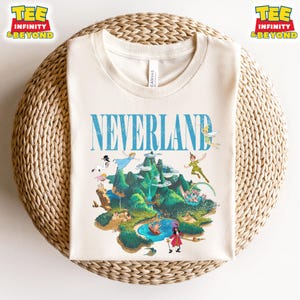 Retro Disney Peter Pan Neverland Map Shirt, zweiter Stern rechts und geradeaus bis zum Morgen Shirt, Disneyland Familienurlaub