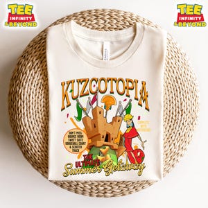 Disney The Emperor&#39;s New Groove Greeting From Kuzcotopia T-shirt, Disneyland Trip Unisex T-shirt Family Birthday Gift Adult Kid Toddler Tee