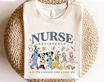Disney Nurse Day T-Shirt, Mickey And Friends Nurse Shirt, Disney Characters Nursing Shirt, Disney Nursing Gift, Emergency Nurse Disney Shirt