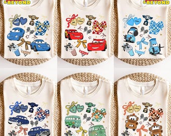 Camiseta inspirada en la película Cars, adorable gorro a cuadros con el personaje de carreras de Disney Pixar, camiseta con el gráfico de Rayo y sus amigos.
