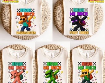 Bruh We Back MineC Style Shirt Kindergarten To Fourth Grade, MineC Back To School Shirt Bruh We Back Grade Level Tee, MineC Gamer Style Tee