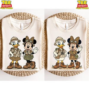 Disney Animal Kingdom Minnie And Daisy Leopard T-Shirt, Disney Safari Mode Tee, Walt Disney World Besties Trip Shirt, Disney Vacation Shirt image 1