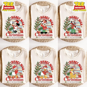 Disney Christmas Cruise Shirt, Christmas On The High Seas Tee, Very Merry Christmas Cruise Mickey And Friends Tee, Family Group Matching Tee
